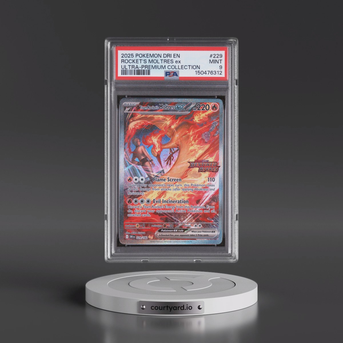 2025 Pokémon Dri EN-Destined Rivals #229 Team Rocket's Moltres EX - Holo Team Rocket's Moltres EX Ultra-Premium Collection (PSA 9 MINT)