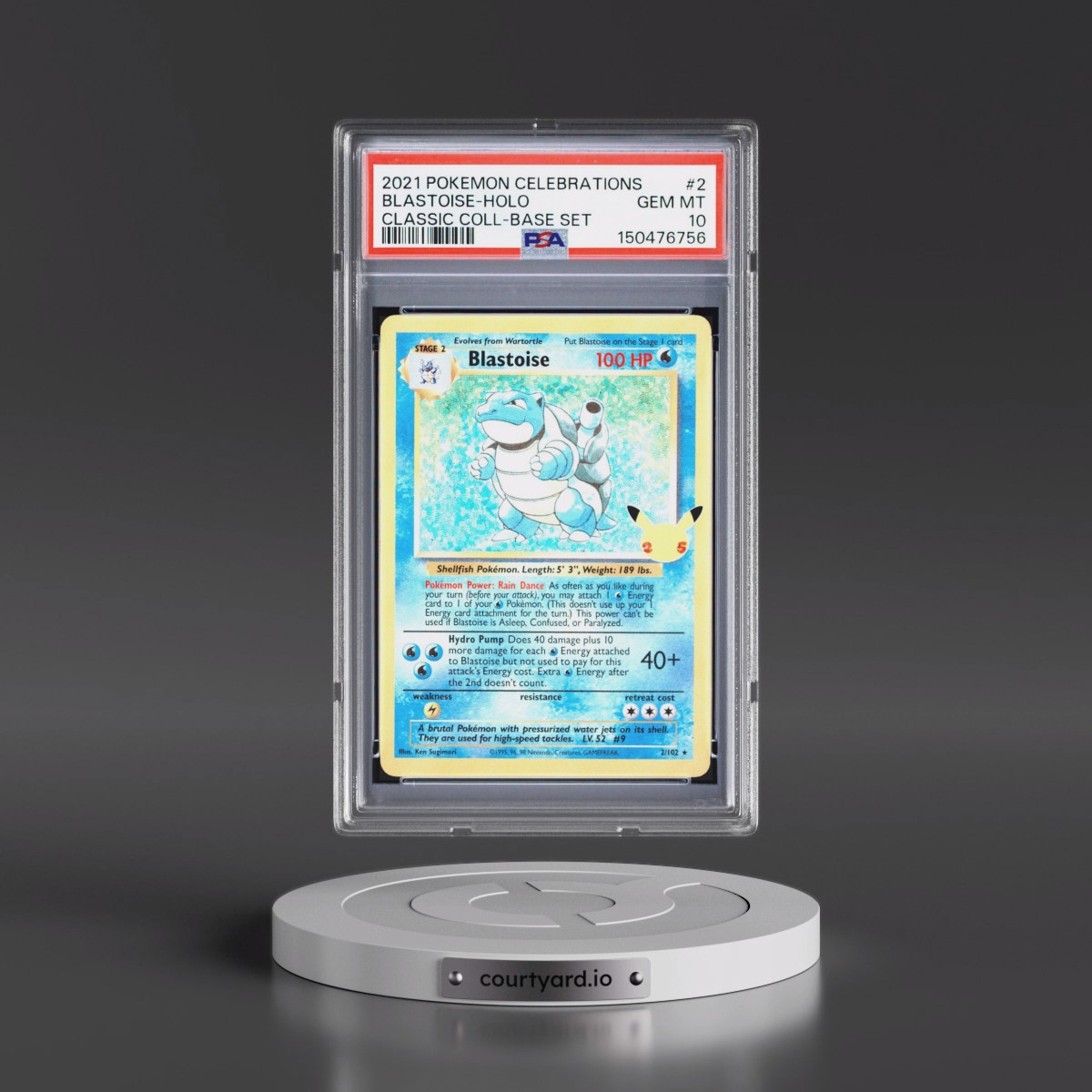 2021 Pokémon Celebrations Classic Collection #2 Blastoise - Holo (PSA 10 GEM MINT)