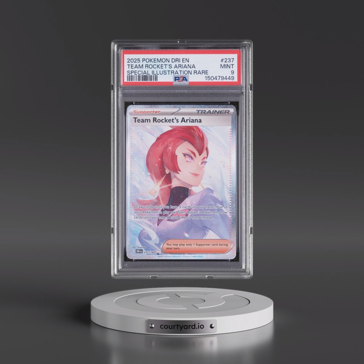 2025 Pokémon Dri EN-Destined Rivals #237 Team Rocket's Ariana - Special Illustration Rare (PSA 9 MINT)