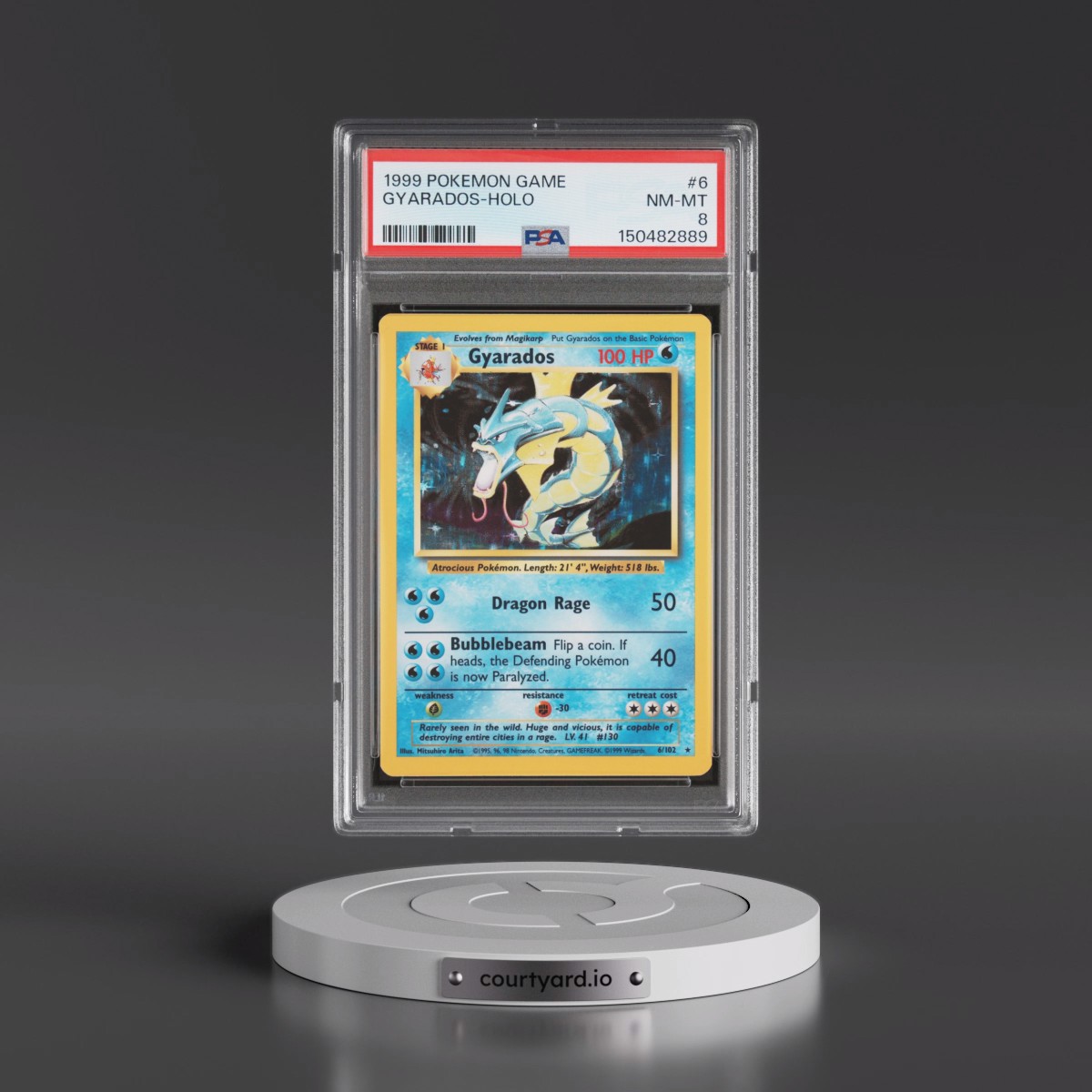 1999 Pokémon Game #6 Gyarados - Holo (PSA 8 NM-MT)