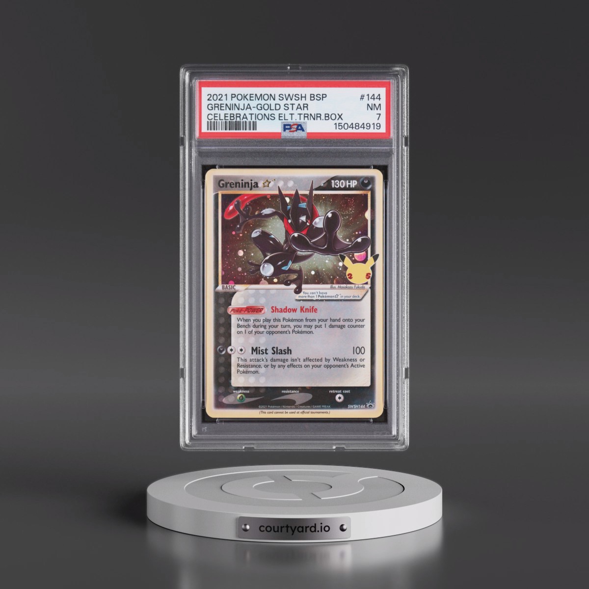 2021 Pokémon Swsh Black Star Promo #144 Greninja-Gold Star - Celebrations Elite Trainer Box (PSA 7 NM)