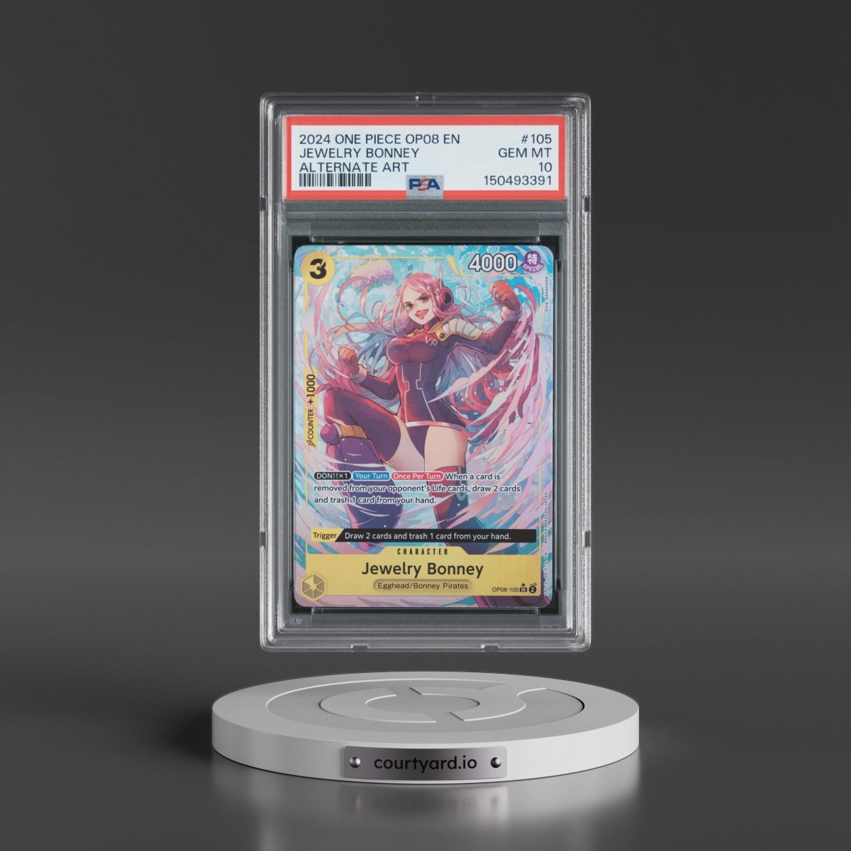 2024 One Piece OP08-Two Legends #105 Jewelry Bonney - Alternate Art (PSA 10 GEM MINT)