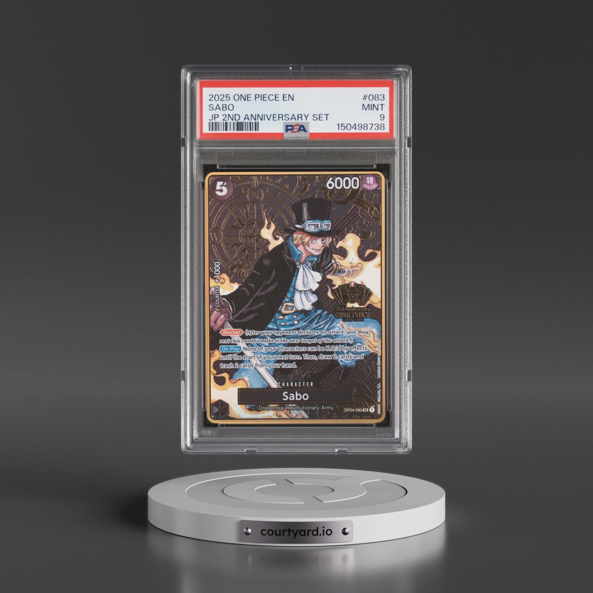 2025 One Piece Japanese 2nd Anniversary Set #083 Sabo (PSA 9 MINT)