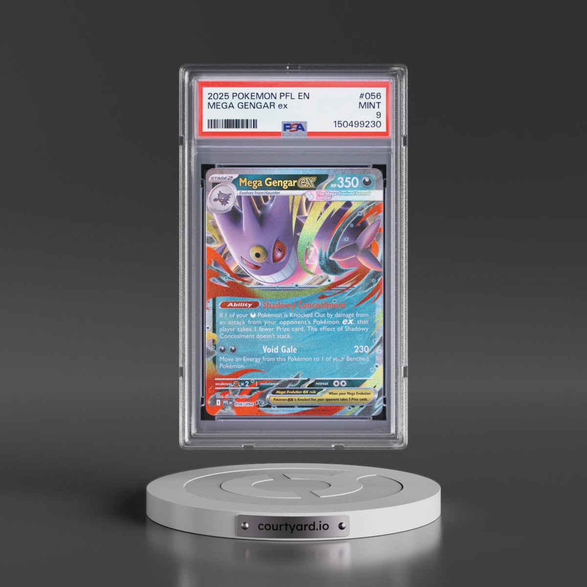 2025 Pokémon Pfl EN-Phantasmal Flames #056 Mega Gengar EX - Holo (PSA 9 MINT)