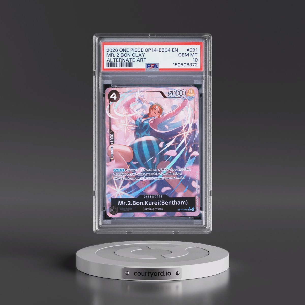 2026 One Piece OP14-EB04-the Azure Sea's Seven #091 Mr. 2 Bon Clay - Alternate Art (PSA 10 GEM MINT)