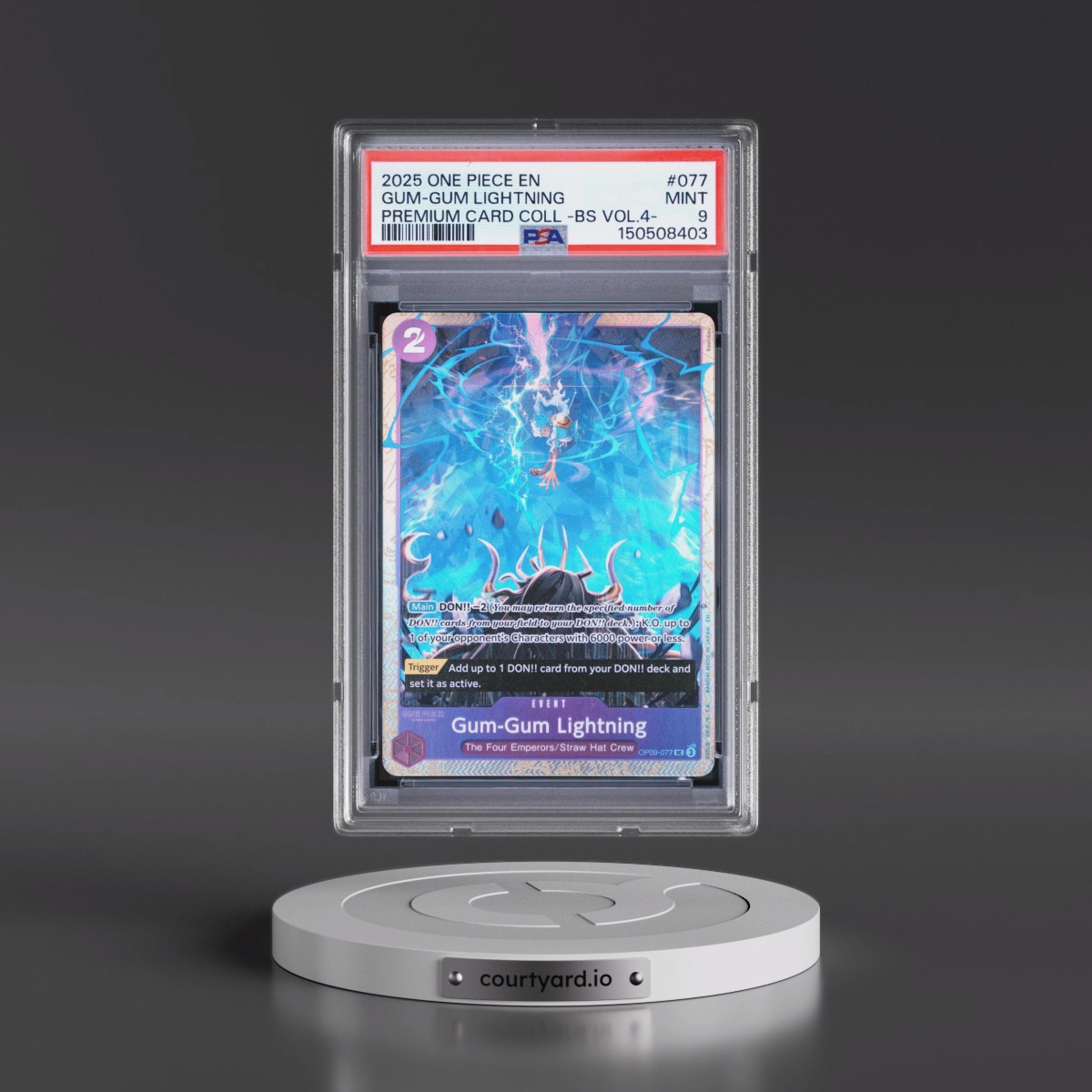 2025 One Piece Premium Card Collection -Best Selection Vol.4 #077 Gum-Gum Lightning (PSA 9 MINT)