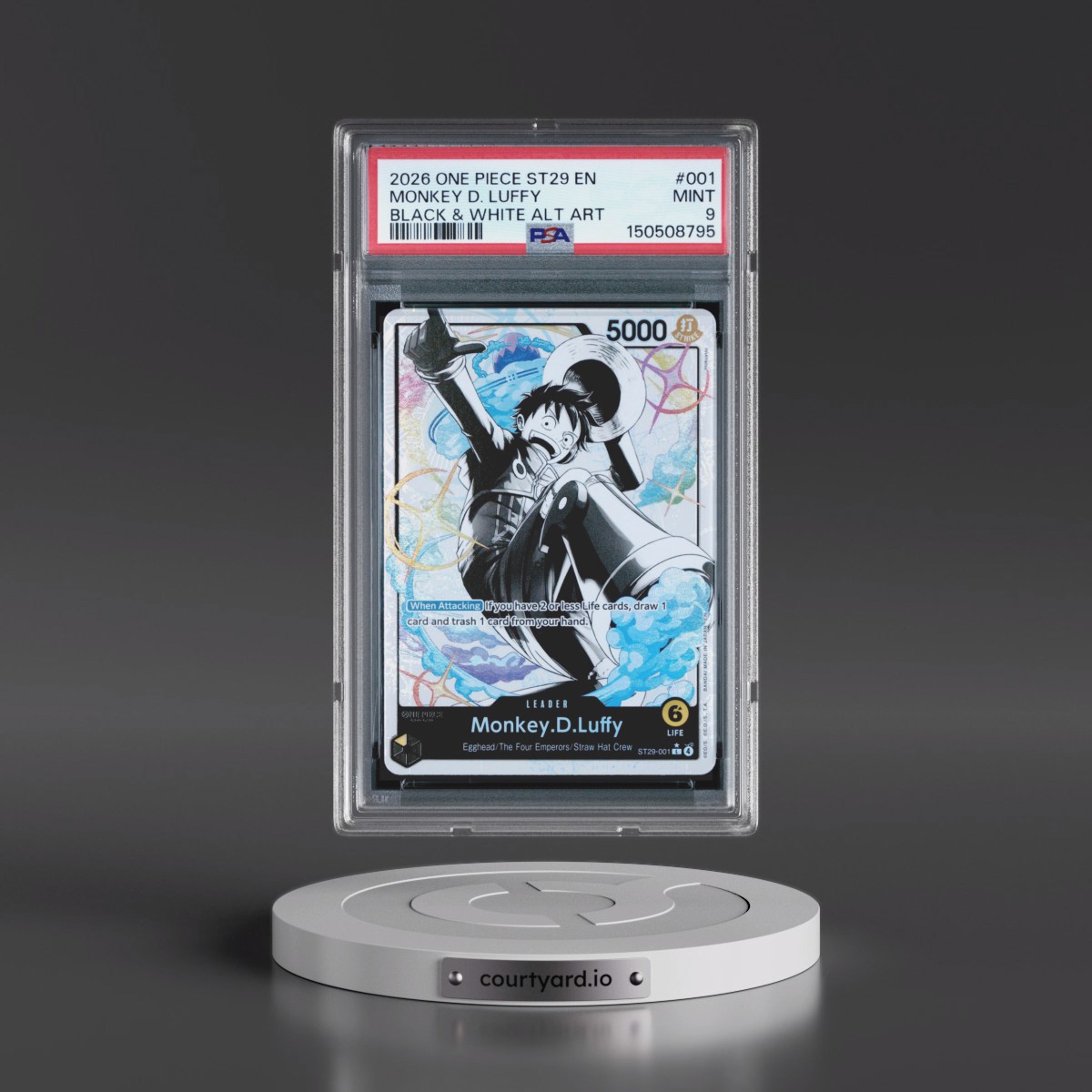 2026 One Piece Starter Deck ST29-Egghead #001 Monkey D. Luffy - Black & White Alternate Art (PSA 9 MINT)