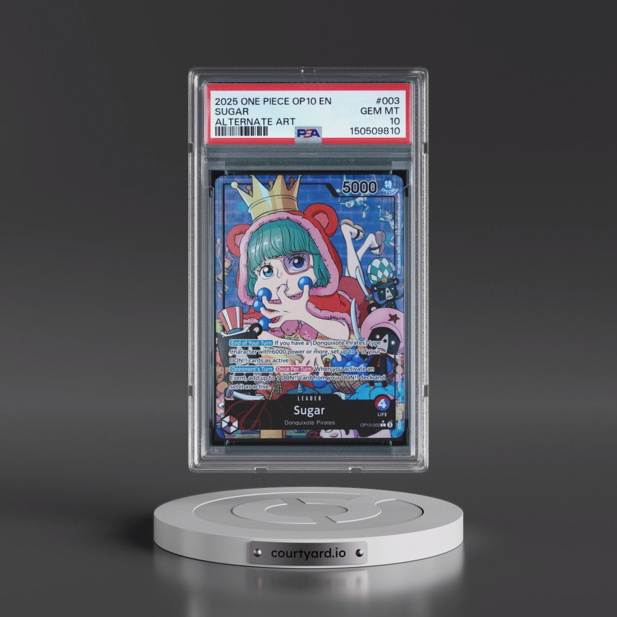 2025 One Piece OP10-Royal Blood #003 Sugar - Alternate Art (PSA 10 GEM MINT)