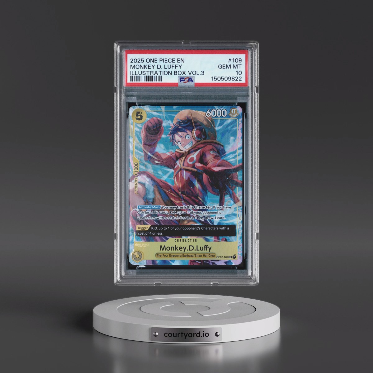 2025 One Piece Promos #109 Monkey D. Luffy - Illustration Box Vol.3 (PSA 10 GEM MINT)