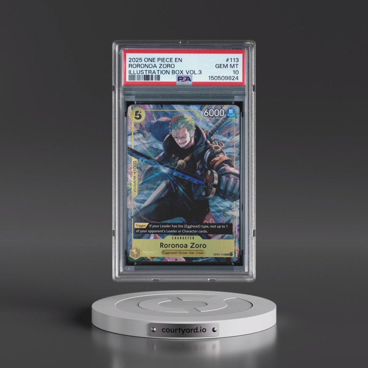 2025 One Piece Promos #113 Roronoa Zoro - Illustration Box Vol.3 (PSA 10 GEM MINT)