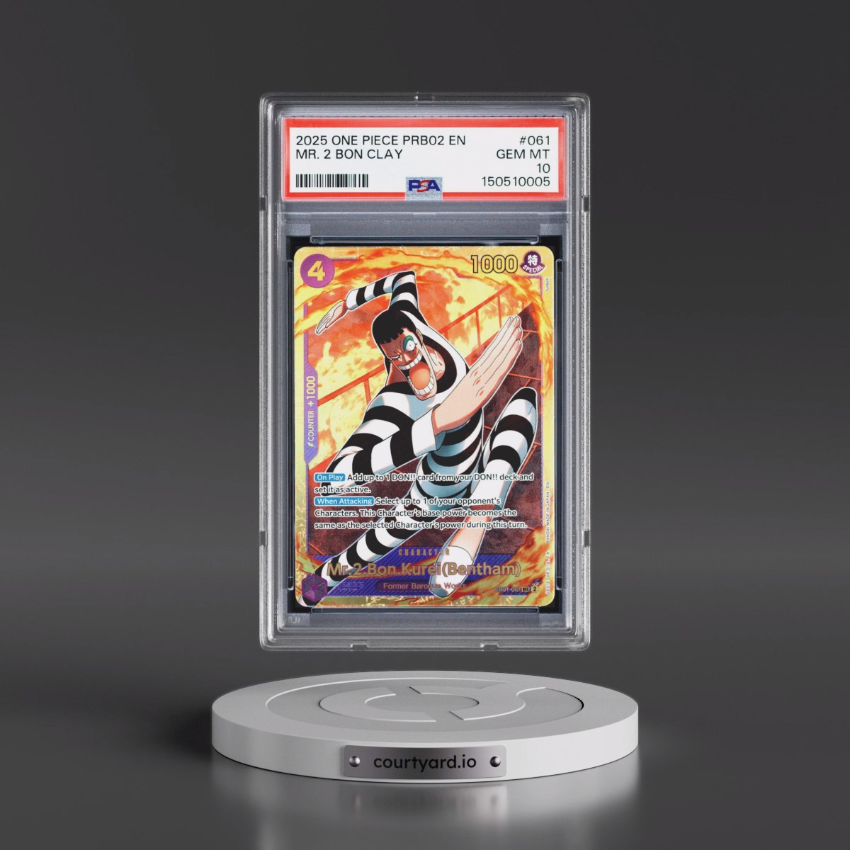 2025 One Piece PRB02-Premium Booster -One Piece Card the Best- Vol.2 #061 Mr. 2 Bon Clay (PSA 10 GEM MINT)