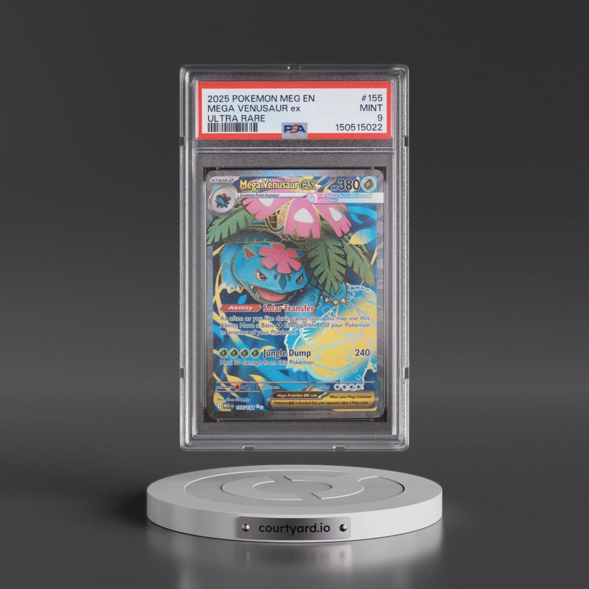 2025 Pokémon Meg EN-Mega Evolution #155 Mega Venusaur EX - Holo Ultra Rare (PSA 9 MINT)