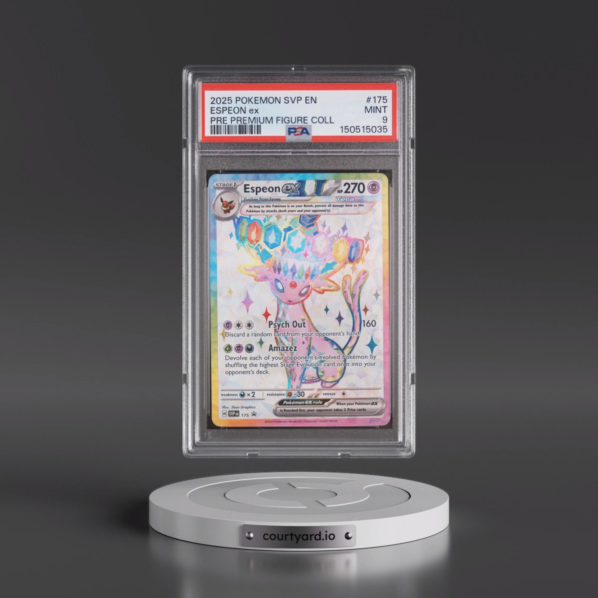 2025 Pokémon Svp EN-SV Black Star Promo #175 Espeon EX - Holo Prismatic Evolutions Premium Figure Collection (PSA 9 MINT)