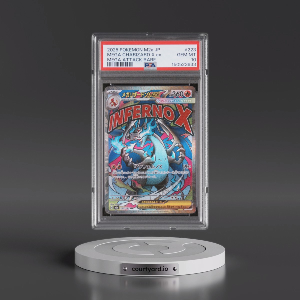 2025 Pokémon M2a-Mega Dream EX #223 Mega Charizard X EX - Holo Mega Attack Rare (PSA 10 GEM MINT)