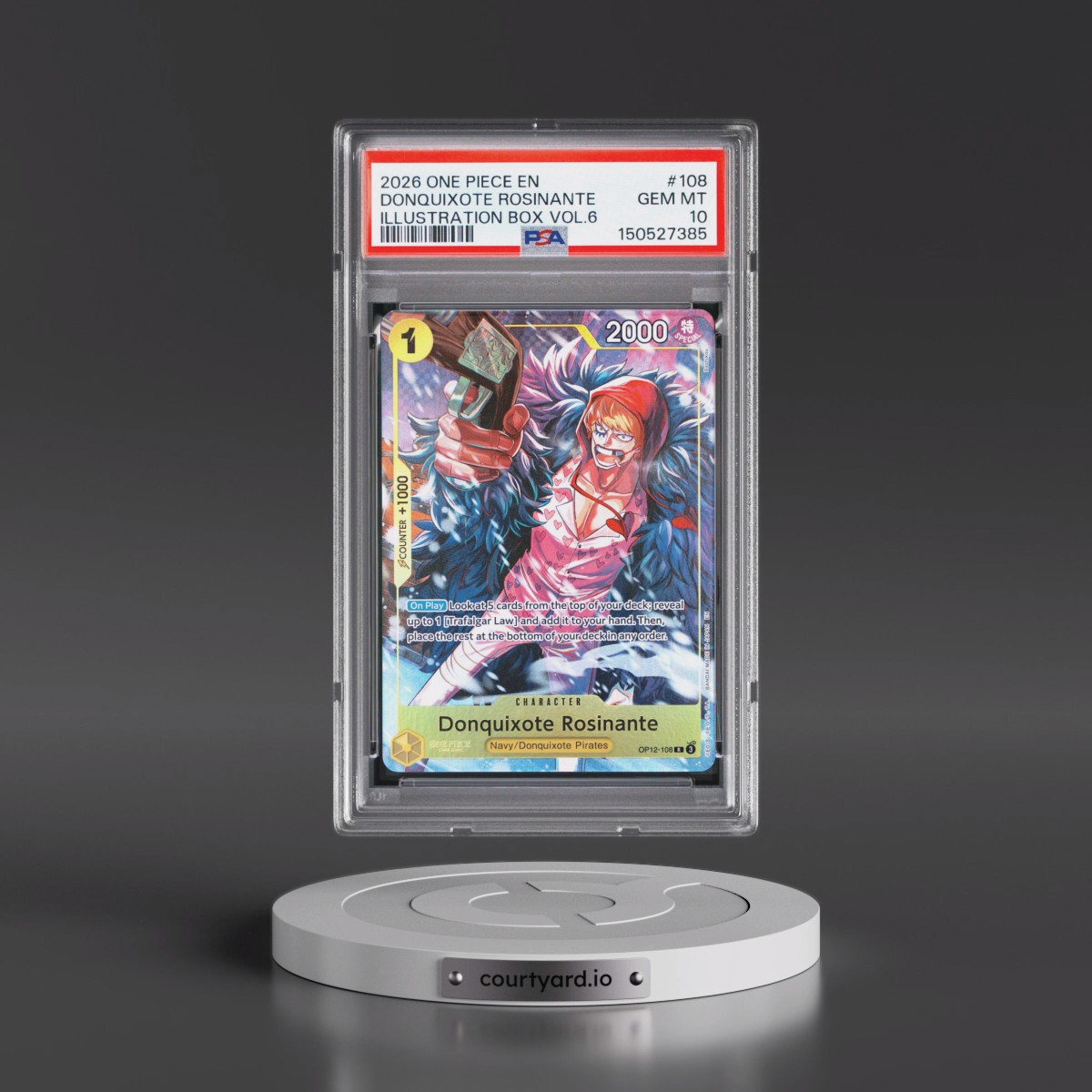 2026 One Piece Promos #108 Donquixote Rosinante - Illustration Box Vol.6 (PSA 10 GEM MINT)