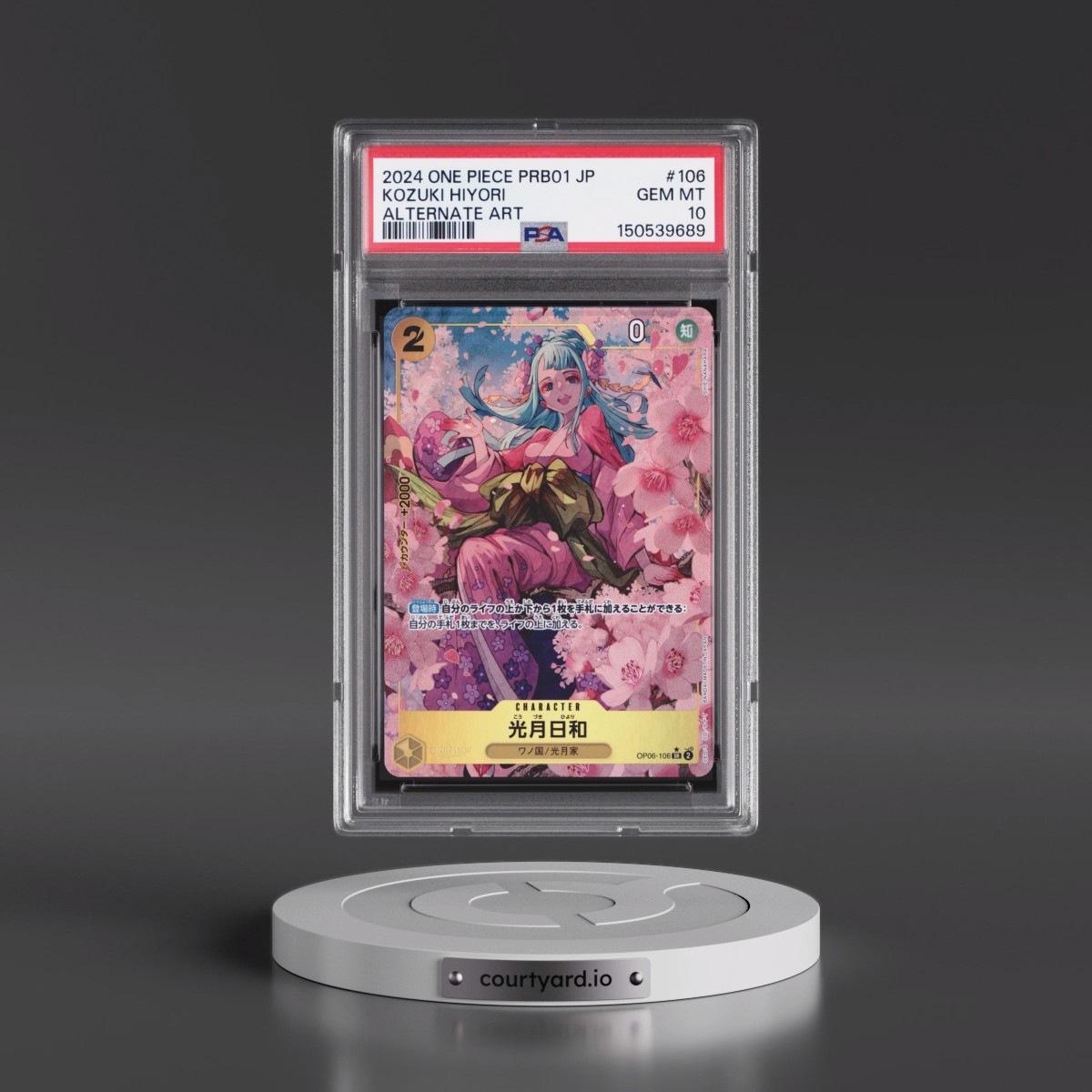 2024 One Piece Japanese PRB01-Premium Booster -One Piece Card the Best #106 Kozuki Hiyori - Alternate Art (PSA 10 GEM MINT)