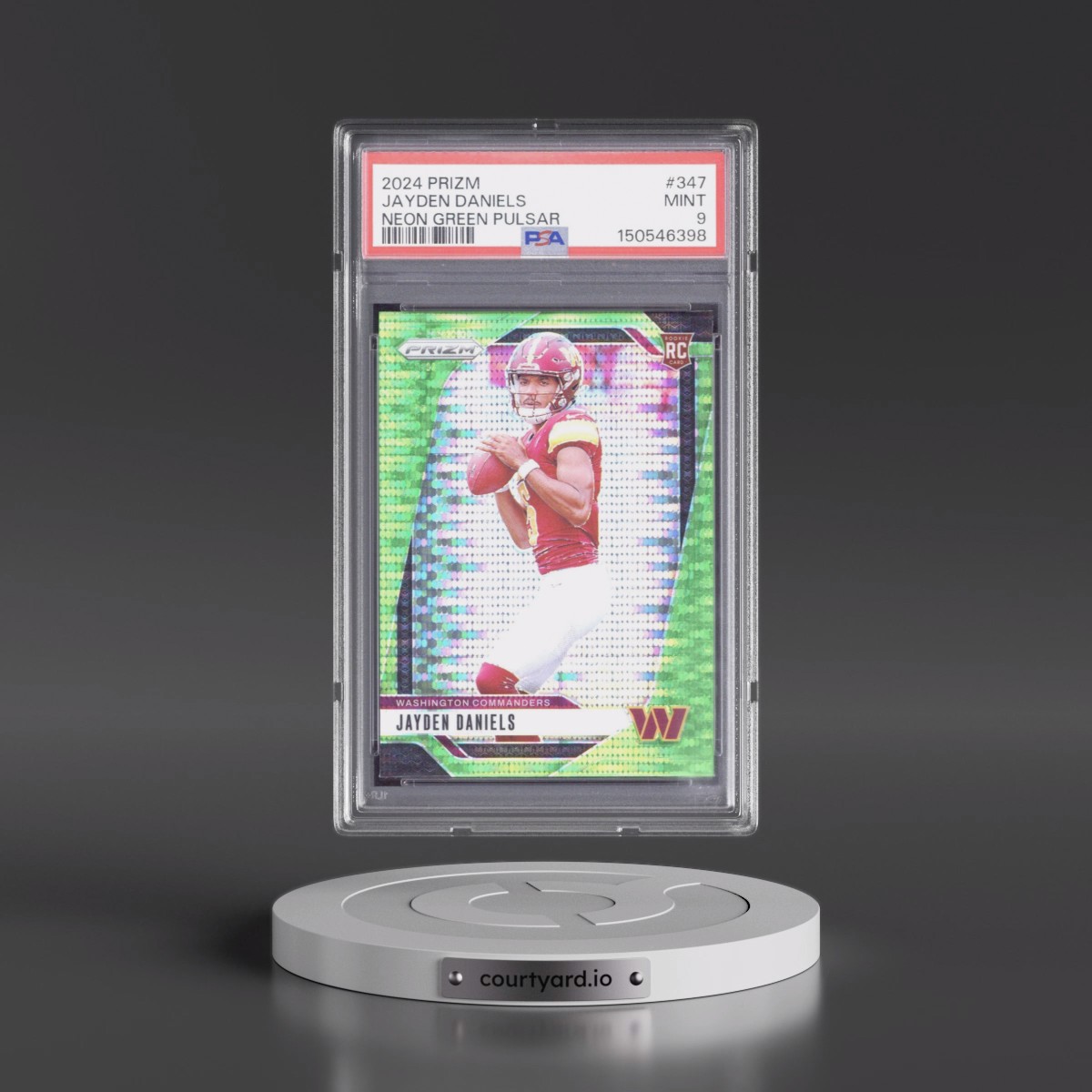 2024 Panini Prizm #347 Jayden Daniels - Neon Green Pulsar (PSA 9 MINT)