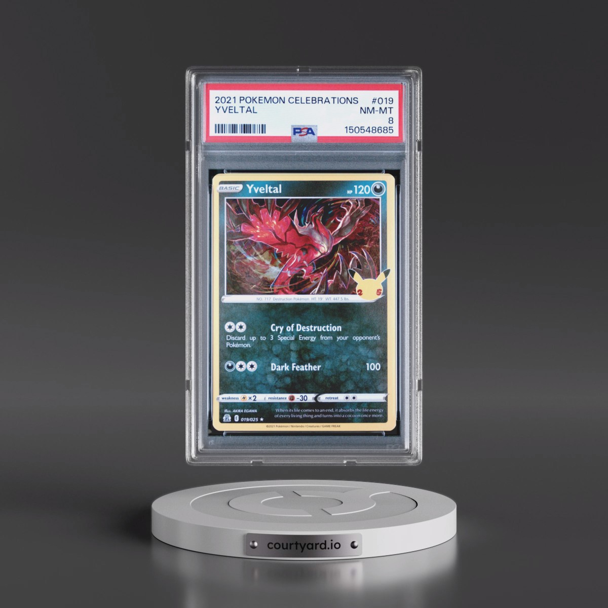 2021 Pokémon Celebrations #019 Yveltal (PSA 8 NM-MT)