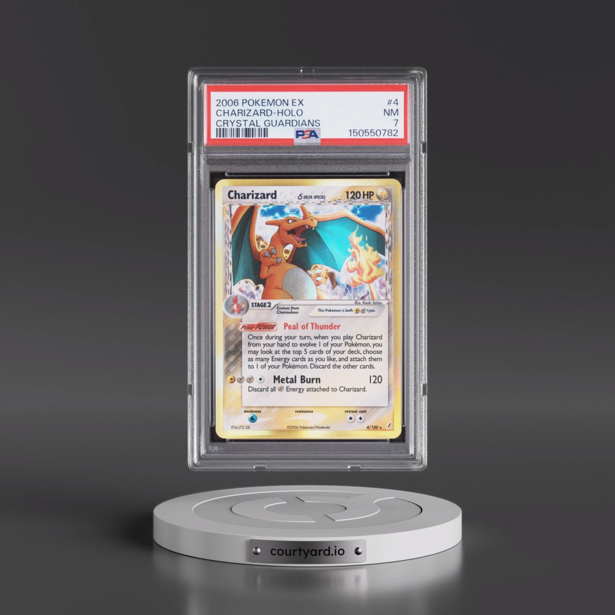 2006 Pokémon EX Crystal Guardians #4 Charizard - Holo (PSA 7 NM)