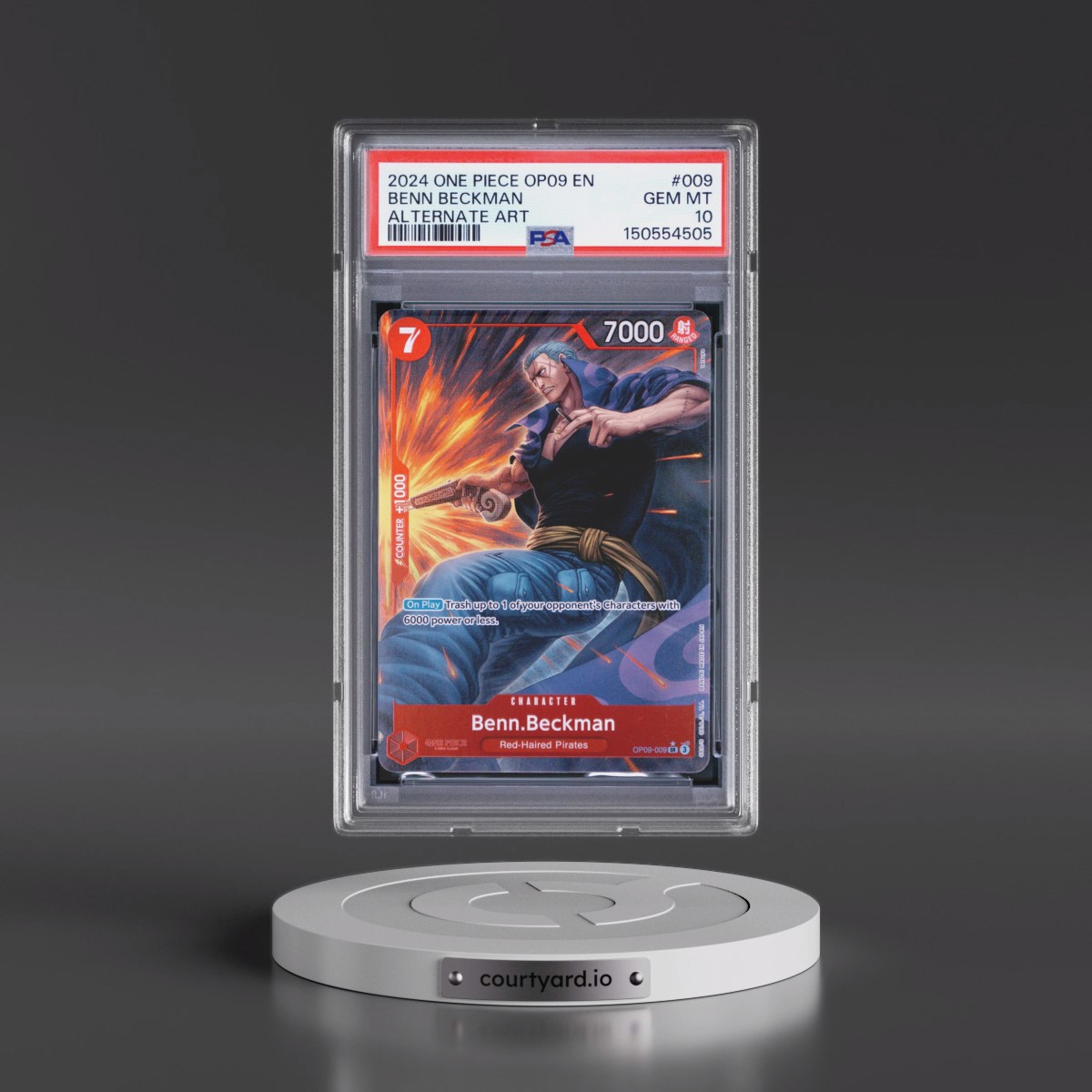 2024 One Piece OP09-Emperors in the New World #009 Benn Beckman - Alternate Art (PSA 10 GEM MINT)