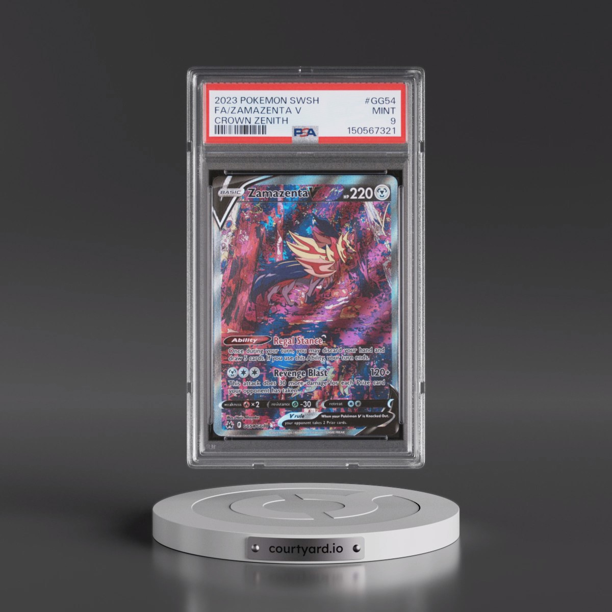 2023 Pokémon Sword and Shield Crown Zenith #GG54 Zamazenta V - Holo Full Art (PSA 9 MINT)