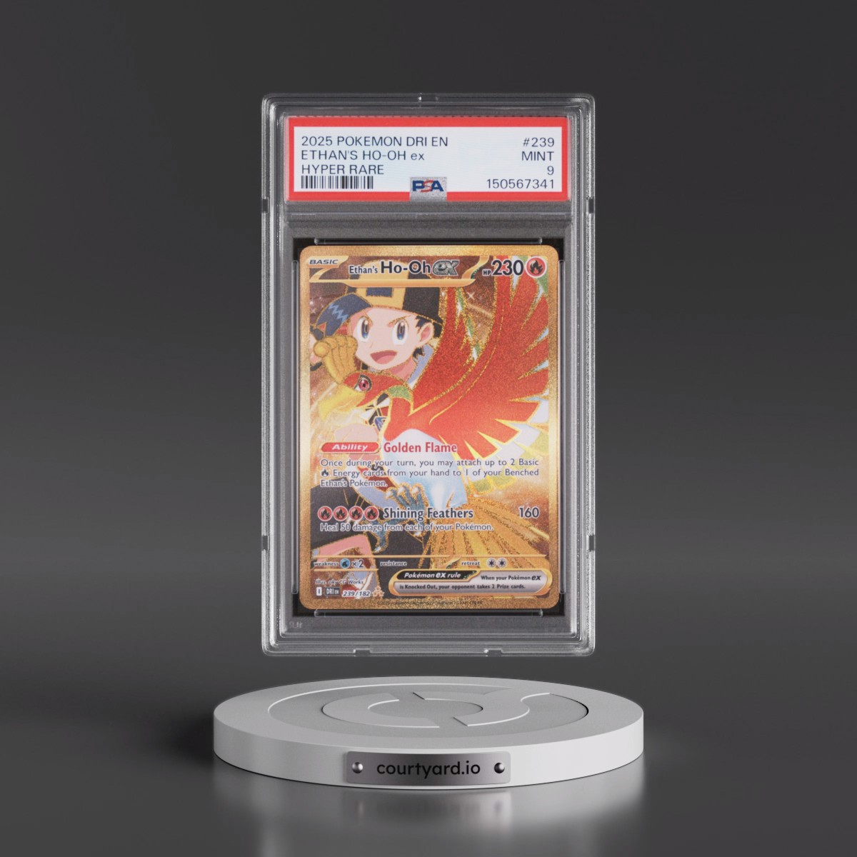2025 Pokémon Dri EN-Destined Rivals #239 Ethan's HO-Oh EX - Holo Hyper Rare (PSA 9 MINT)