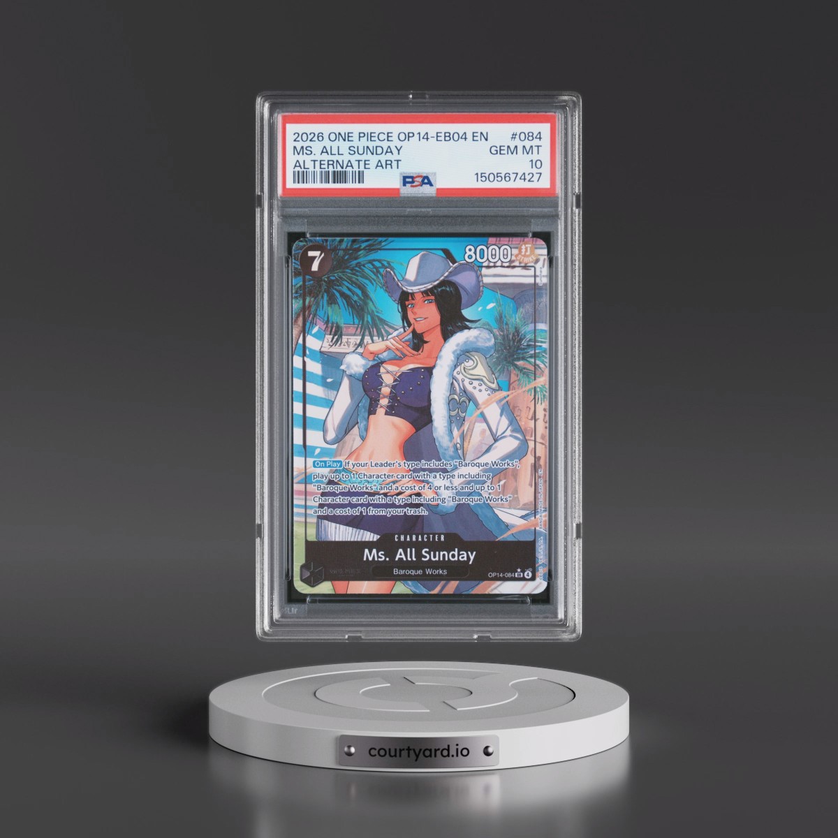 2026 One Piece OP14-EB04-the Azure Sea's Seven #084 MS. All Sunday - Alternate Art (PSA 10 GEM MINT)
