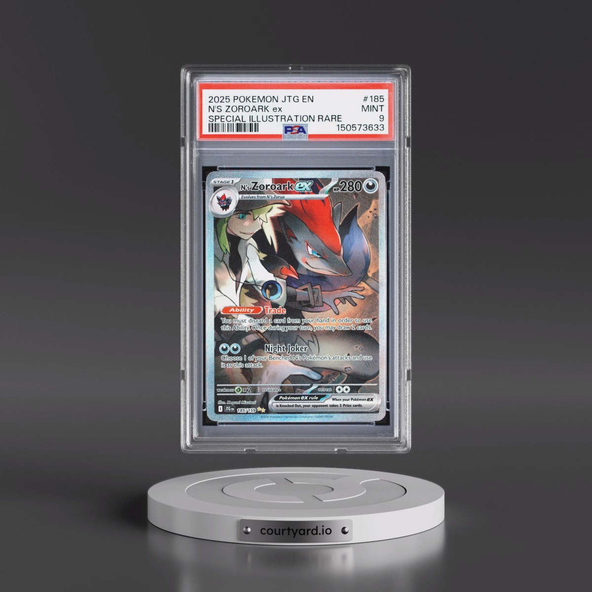 2025 Pokémon Jtg EN-Journey Together #185 N's Zoroark EX - Holo Special Illustration Rare (PSA 9 MINT)