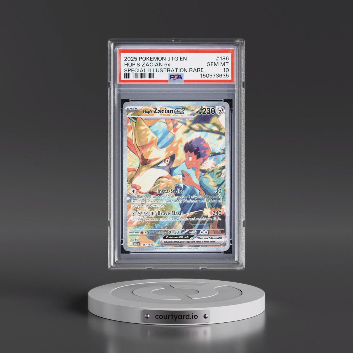 2025 Pokémon Jtg EN-Journey Together #186 Hop's Zacian EX - Holo Special Illustration Rare (PSA 10 GEM MINT)