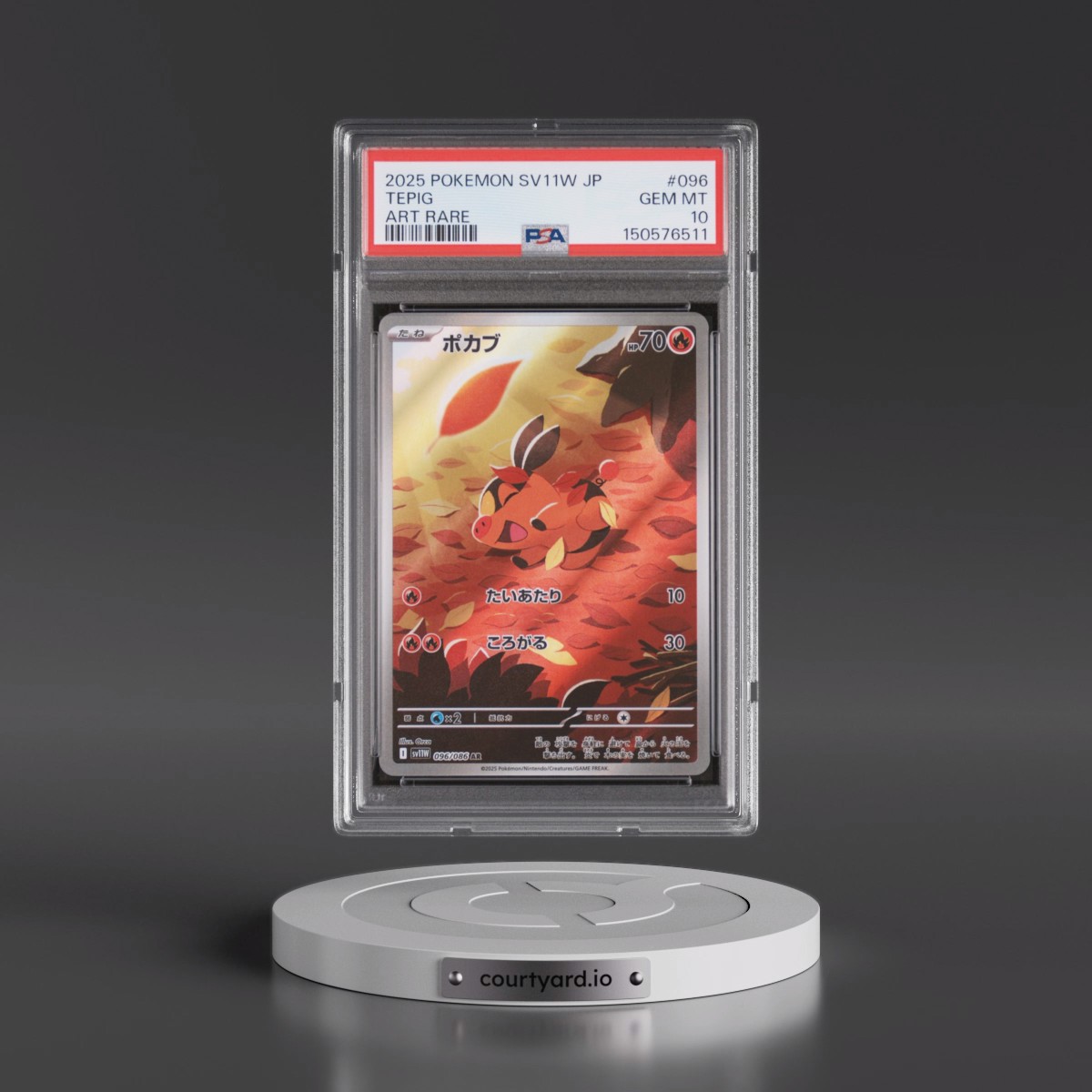 2025 Pokémon Sv11w-White Flare #096 Tepig - Art Rare (PSA 10 GEM MINT)