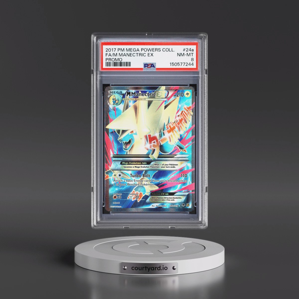 2017 Pokémon Mega Powers Collection Promo #24a M Manectric EX - Holo Full Art (PSA 8 NM-MT)