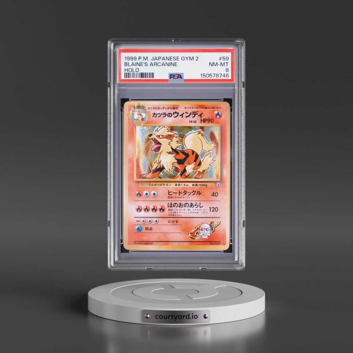 1999 Pokémon Gym 2 #59 Blaine's Arcanine - Holo (PSA 8 NM-MT)