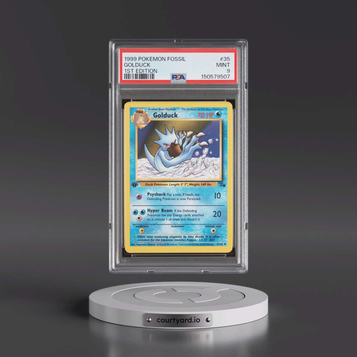 1999 Pokémon Fossil #35 Golduck - 1st Edition (PSA 9 MINT)
