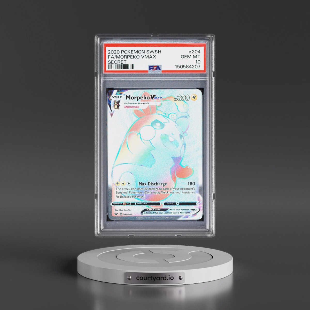 2020 Pokémon Sword & Shield #204 Morpeko Vmax - Full Art Secret (PSA 10 GEM MINT)