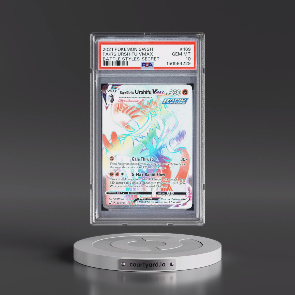2021 Pokémon Sword & Shield Battle Styles #169 Rapid Strike Urshifu Vmax - Full Art Secret (PSA 10 GEM MINT)