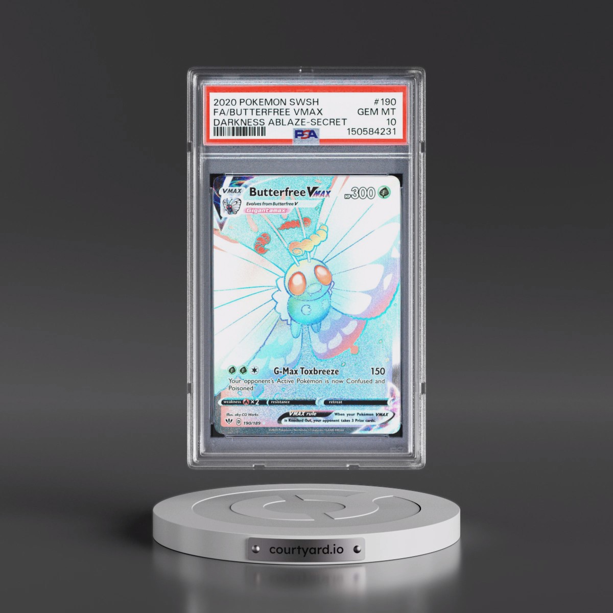 2020 Pokémon Sword & Shield Darkness Ablaze #190 Butterfree Vmax - Full Art Secret (PSA 10 GEM MINT)