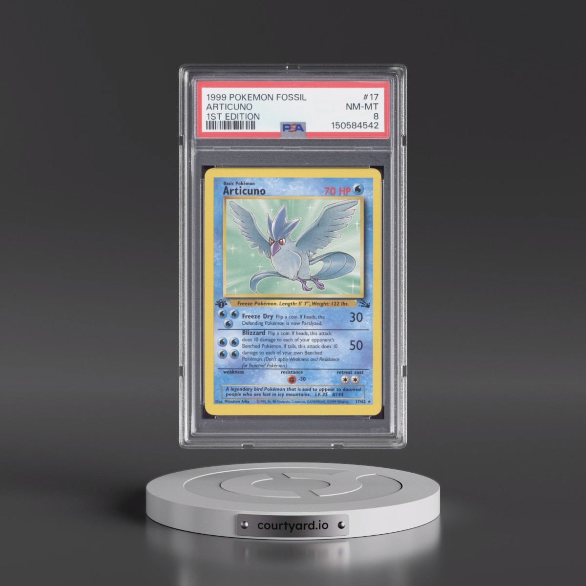 first edition articuno pokemon card Credit Card Skin  Anime Town Creations Pokmon Hit Points70 HP Form Articuno - 002/062 - Fossil
