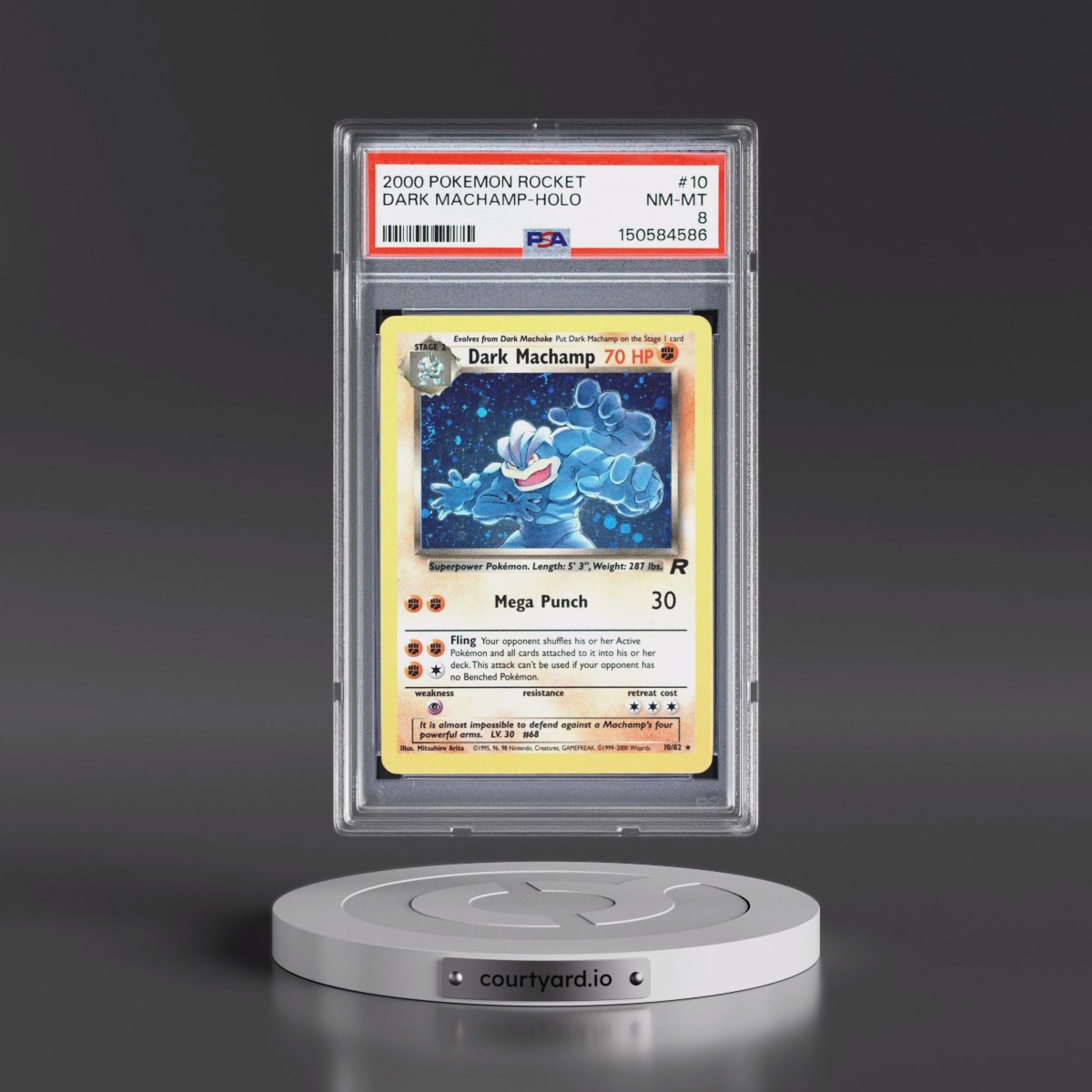 2000 Pokémon Rocket #10 Dark Machamp - Holo (PSA 8 NM-MT)