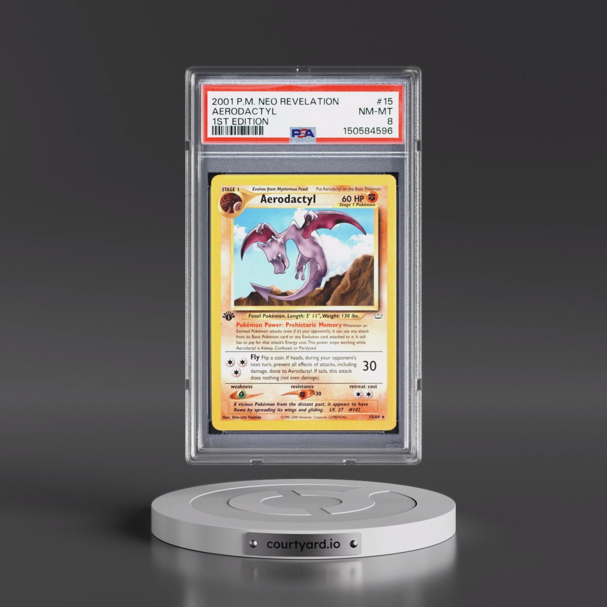 2001 Pokémon Neo Revelation #15 Aerodactyl - 1st Edition (PSA 8 NM-MT)