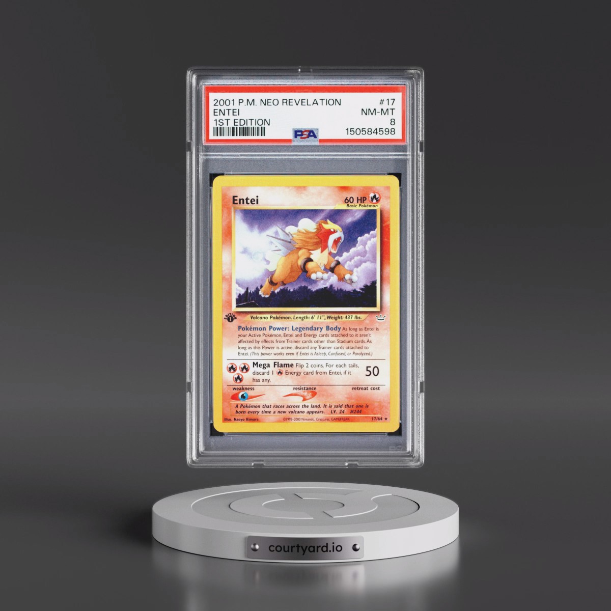 2001 Pokémon Neo Revelation #17 Entei - 1st Edition (PSA 8 NM-MT)