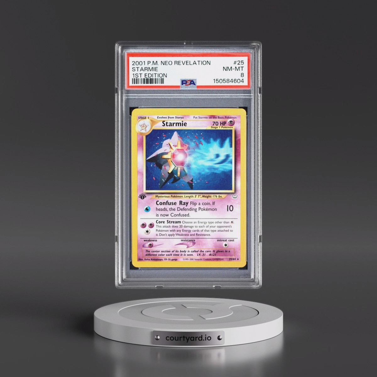2001 Pokémon Neo Revelation #25 Starmie - 1st Edition (PSA 8 NM-MT)