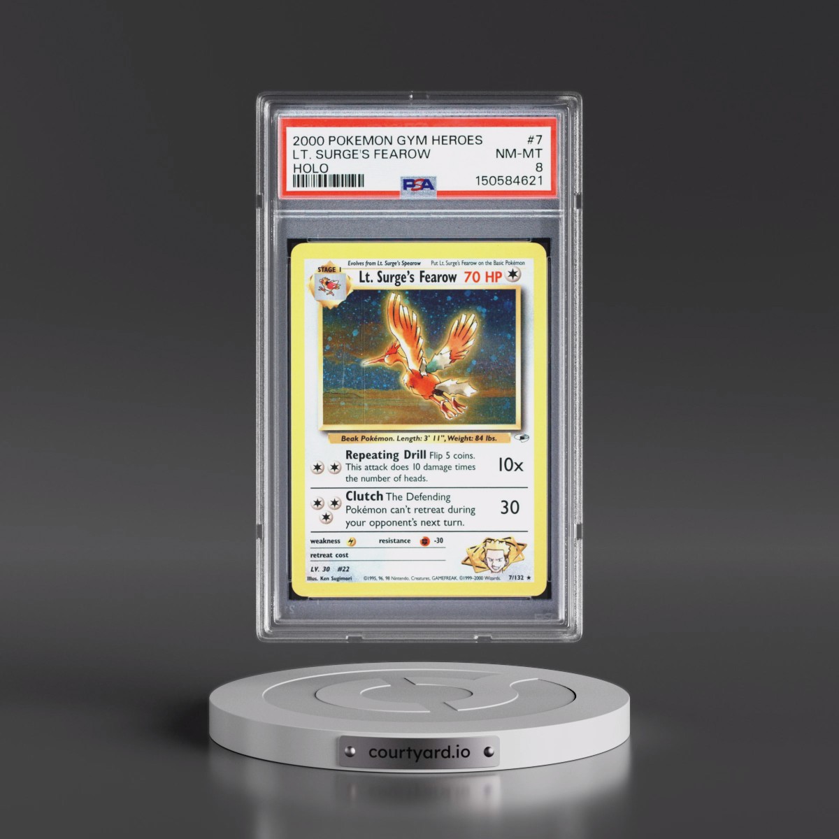 2000 Pokémon Gym Heroes #7 LT. Surge's Fearow - Holo (PSA 8 NM-MT)