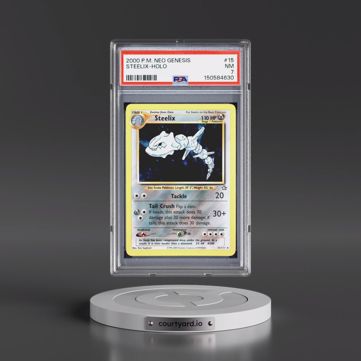 2000 Pokémon Neo Genesis #15 Steelix - Holo (PSA 7 NM)