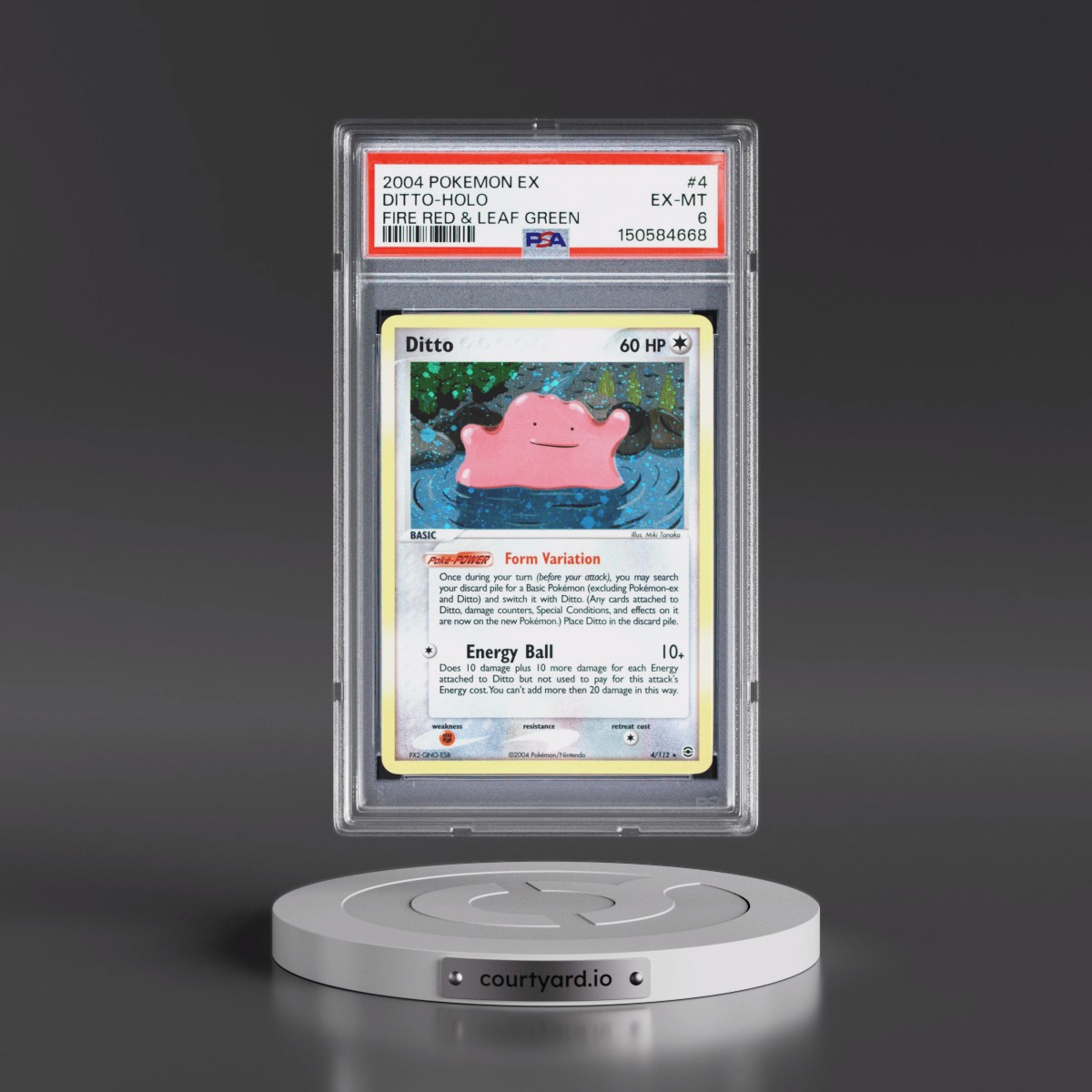 2004 Pokémon EX Fire Red & Leaf Green #4 Ditto - Holo (PSA 6 EX-MT)