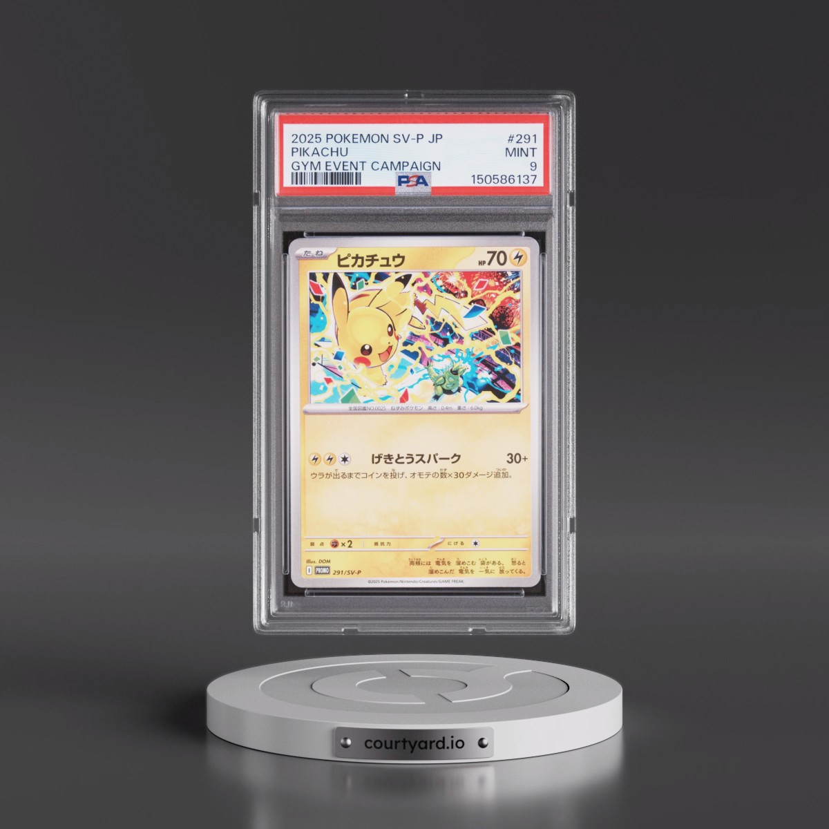 2025 Pokémon SV-P Promo #291 Pikachu - Gym Event Campaign (PSA 9 MINT)