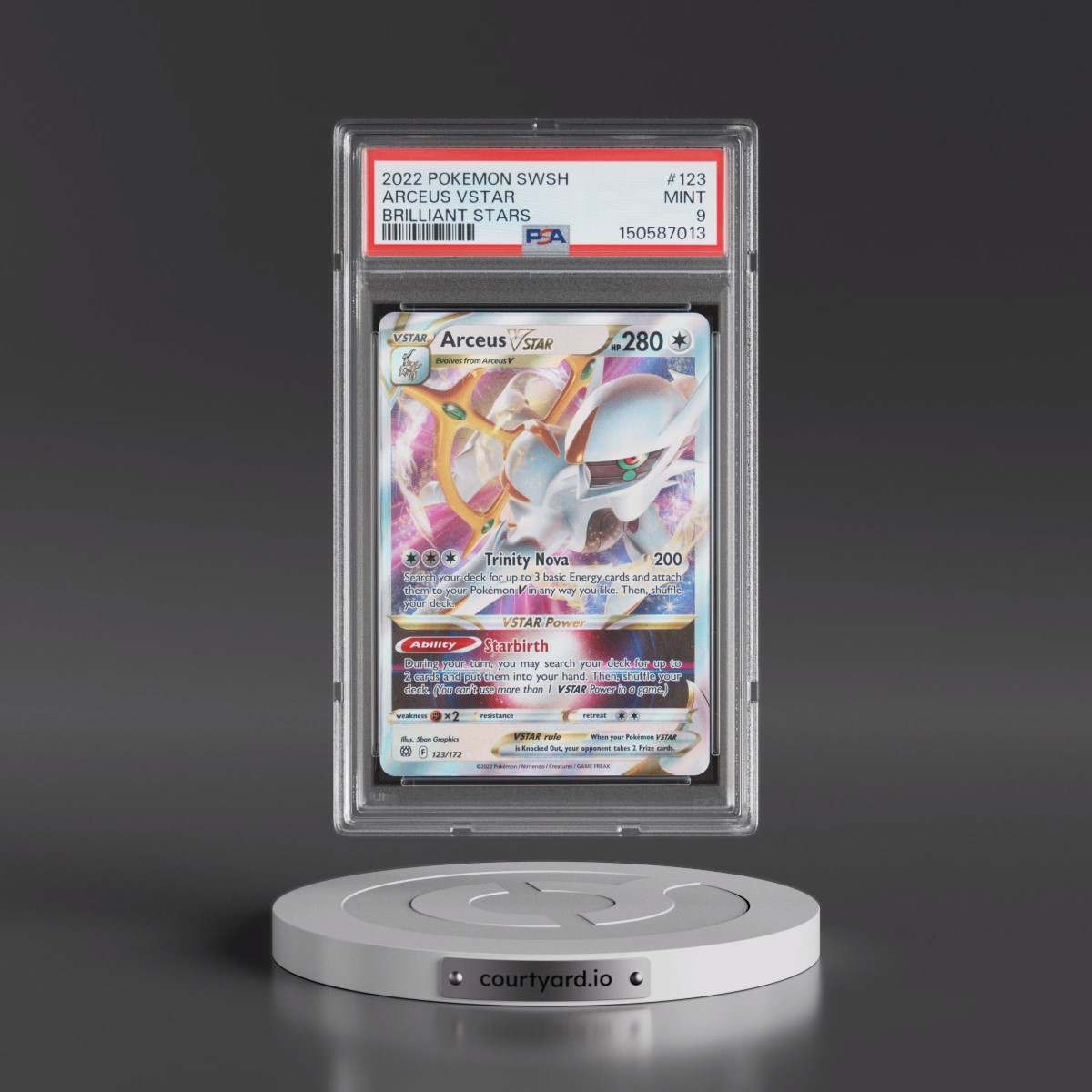 2022 Pokémon Sword & Shield Brilliant Stars #123 Arceus Vstar (PSA 9 MINT)