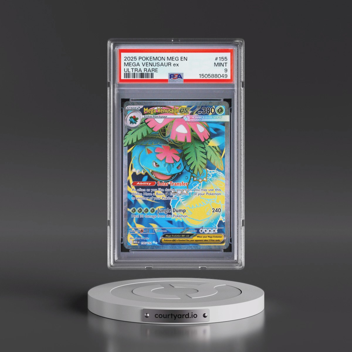2025 Pokémon Meg EN-Mega Evolution #155 Mega Venusaur EX - Holo Ultra Rare (PSA 9 MINT)