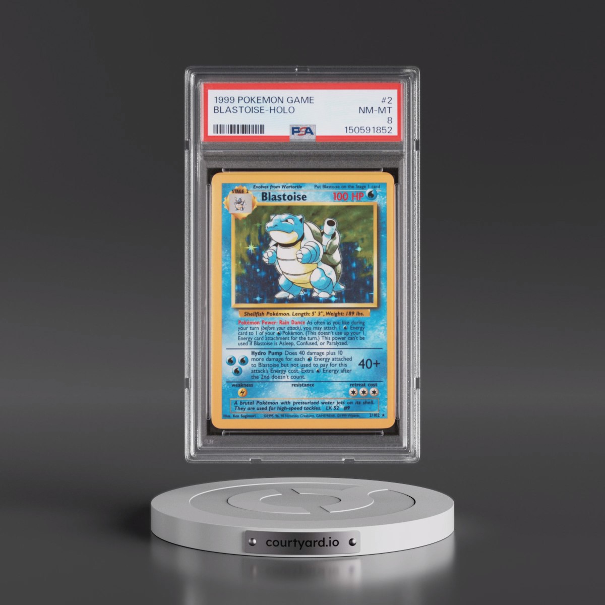 1999 Pokémon Game #2 Blastoise - Holo (PSA 8 NM-MT)