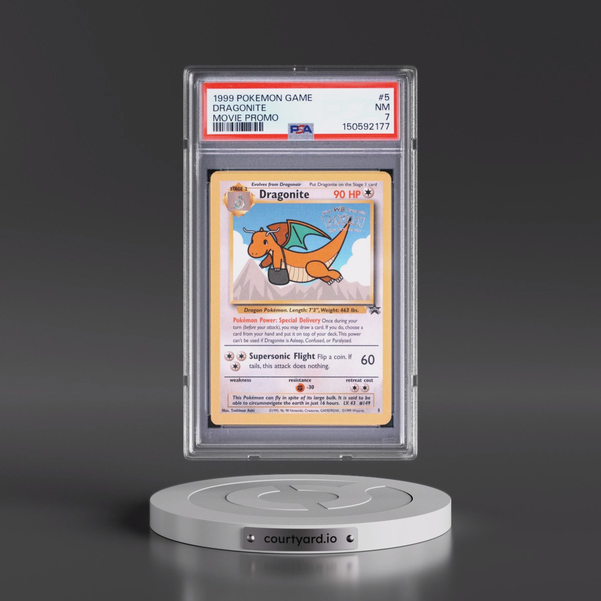 1999 Pokémon Game Movie #5 Dragonite - Movie Promo (PSA 7 NM)