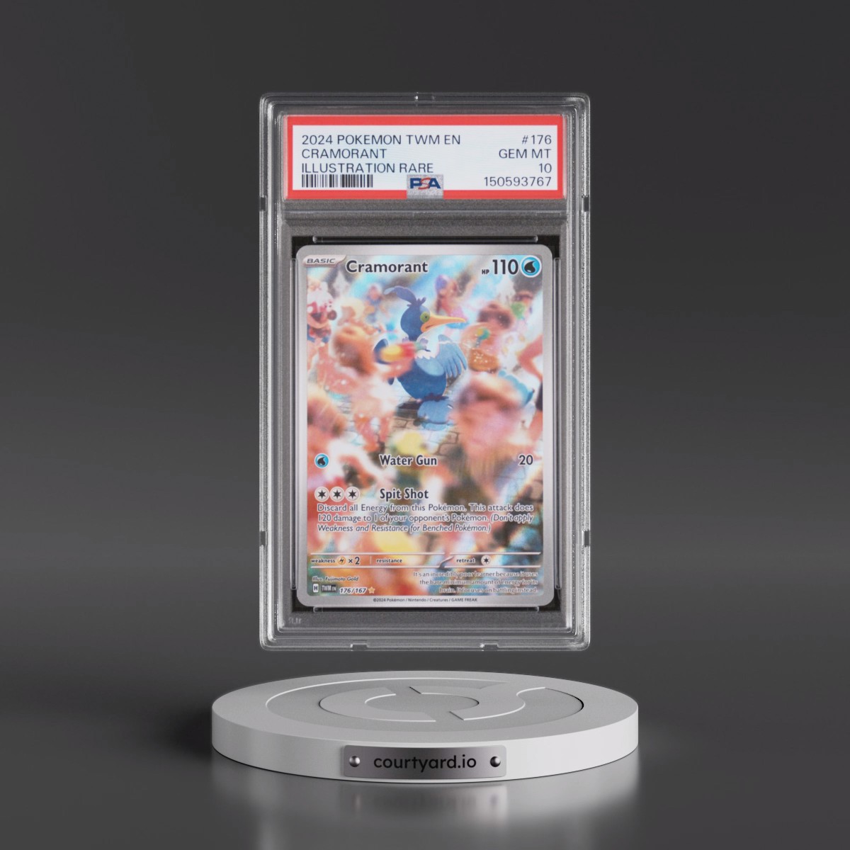 2024 Pokémon Twm EN-Twilight Masquerade #176 Cramorant - Illustration Rare (PSA 10 GEM MINT)